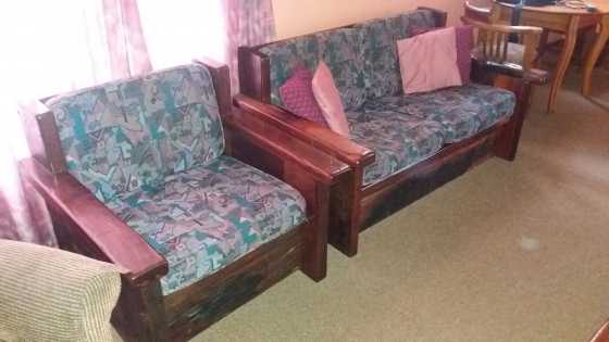 4 piece Sleeper wood lounge set