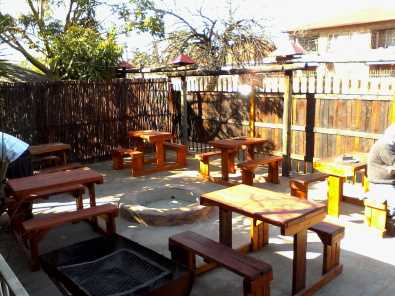 4 Seater Wooden Table and Bench (Varnished)