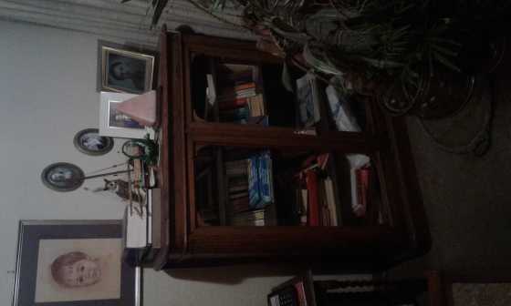 4 shelf, 2 door wooden cabinet