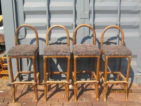 4 Solid Cane Bar Stools