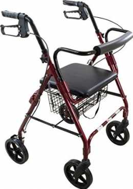 4 Wheel Walker brand new with padded seat, basket, brakes, delivered