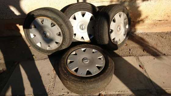 4 x Car Tyres amp 1 x Truck tyre with rims