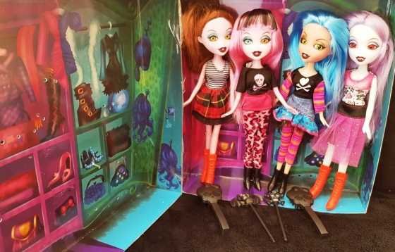 4 x Goth looking dolls to add to your collection