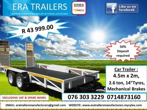 4.5M CAR TRAILER FOR SALE    SABS APPROVED