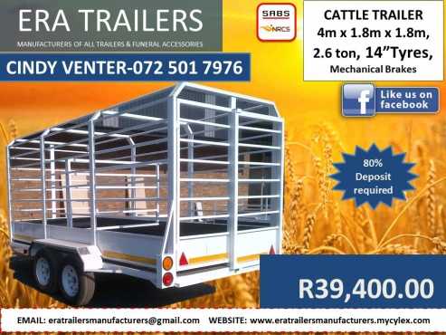 4M CATTLE TRAILER FOR SALE SABS APPROVED