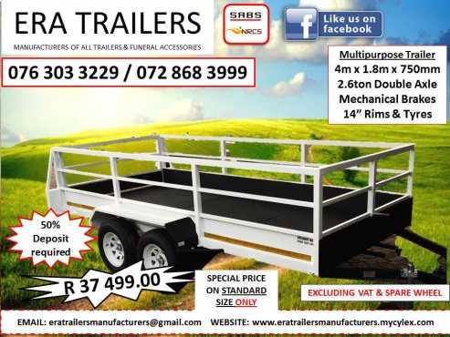 4M Multipurpose trailer for sale R37,499.00   Sabs approved