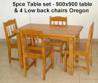 5 piece dining room set in oak or Oregon finish