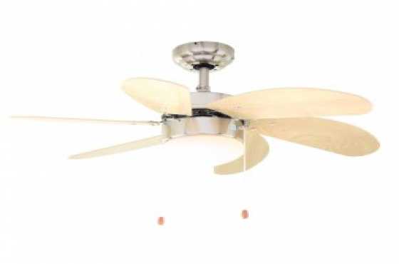 6 blade F7SC ceiling fan satin chrome