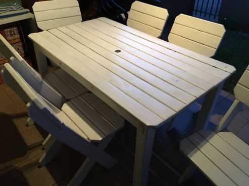 6 Seater Wooden Table and Chairs