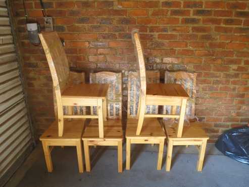 6 solid wooden chairs