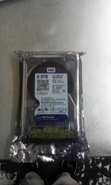 6.0 TB hard drive, WD SATA  64MB Cache --WD60PURX - WD Purple surveillance hard drive