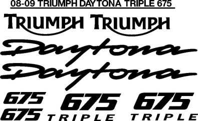 675 Triumph triple decals stickers graphics