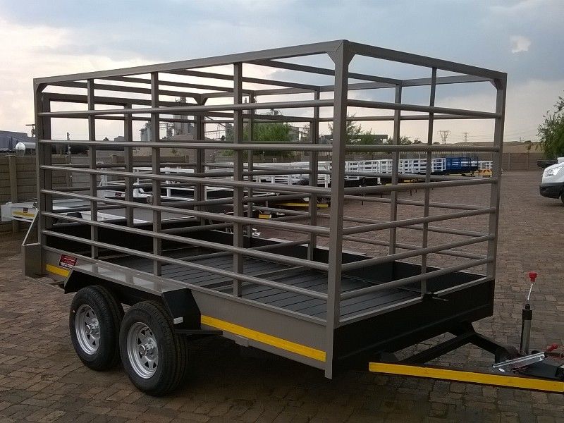 3.5m X 1.8m X 1.8m high double axle cattle trailer