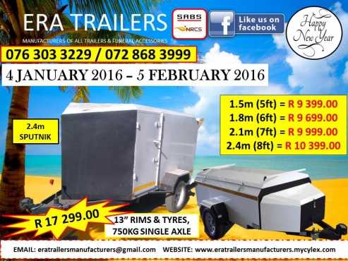 6ft Luggage Trailer New Years Special R 9699.00 SABS Apprv