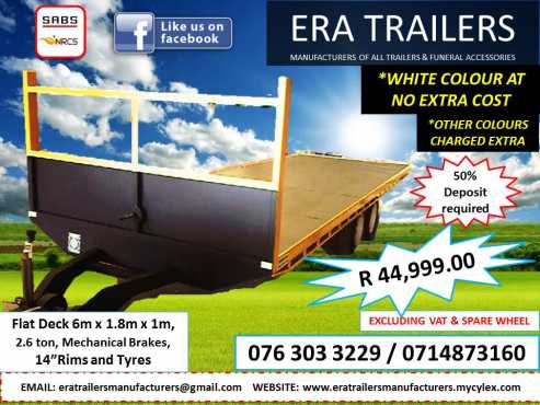 6M FLATDECK TRAILER FOR SALE SAB APPROVED