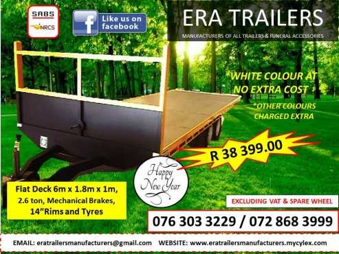 6m Flatdeck Trailer Newly built SABS Appr R38399.00