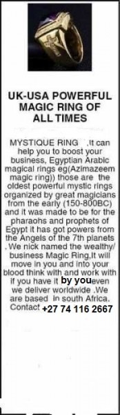 Powerful Spiritual magic ring  +27 74 116 2667