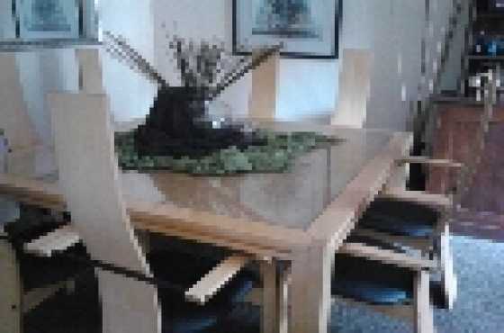 8 seater dining table with glass top