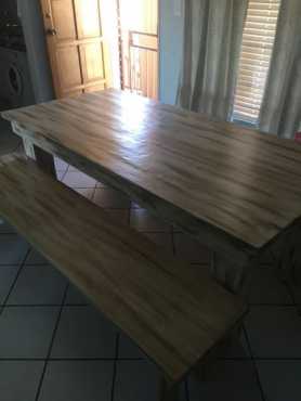 8 seater Dinning table n benches