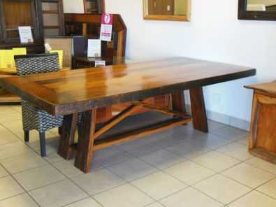 8 seater Refractory Sleeper Wood dining table