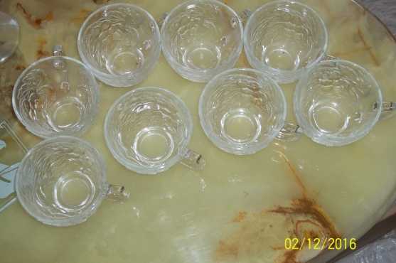 8 x extra Punch Bowl Glass Cups and Hooks