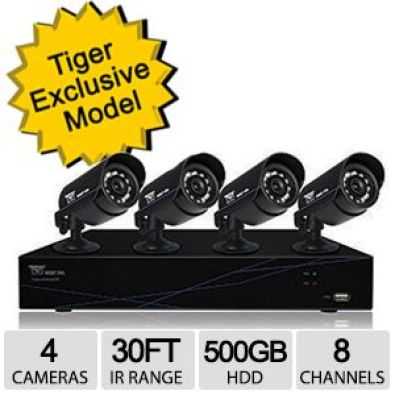 8CH CCTV Security DVR,4xOutdoor Night Vision Cam