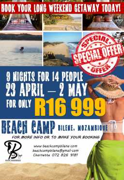 9 Nights for 14 people for only R 16999.00