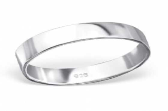 .925 SOLID STERLING SILVER 5MM FLAT WEDDING BAND