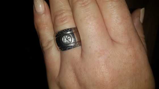 9ct witgoud ring met diamant