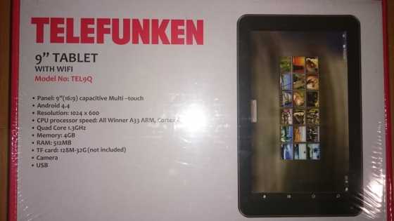 9quot Quad Core Telefunken Tablet