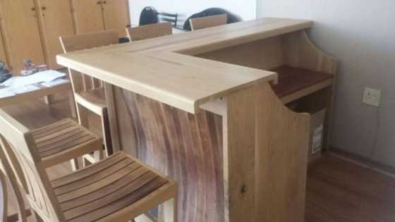 A fantastic wood bar counter