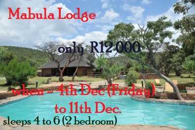 A week in paradise. Mabula Lodge