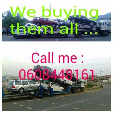 Accident damaged and non running cars, bakkies and trucks looking to be bought today.