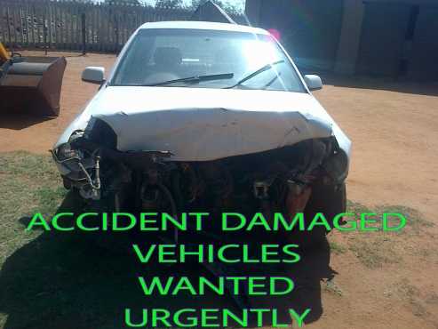 Accident damaged cars and bakkies wanted