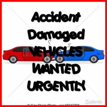 Accident damaged cars and bakkies wanted urgently