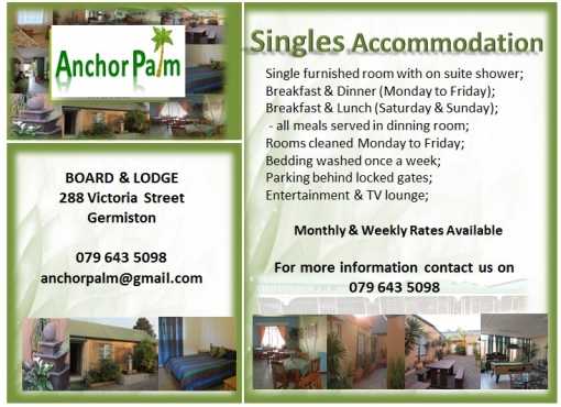 Accommodation Germiston Private Single Rooms