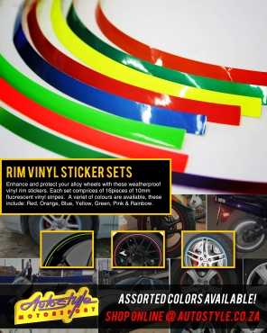 Adhesive Wheel Decoration Stickers (set of 16)  Assorted colours  Garmin range of cycle computers an