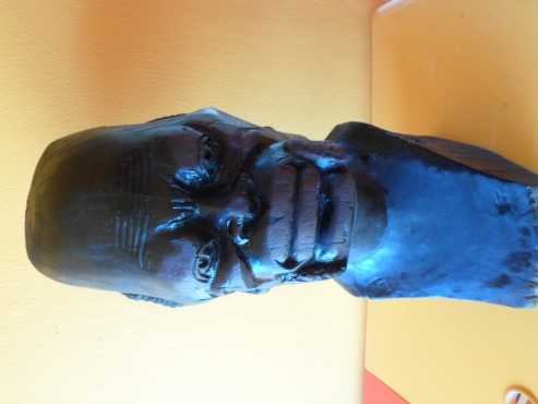 African wooden head made of quotmetal woodquot