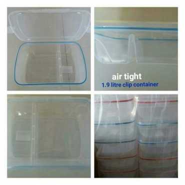 Air tight 1.9 litre clip containers