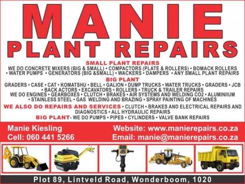 All Small And Big Plant Machinery Repairs Done