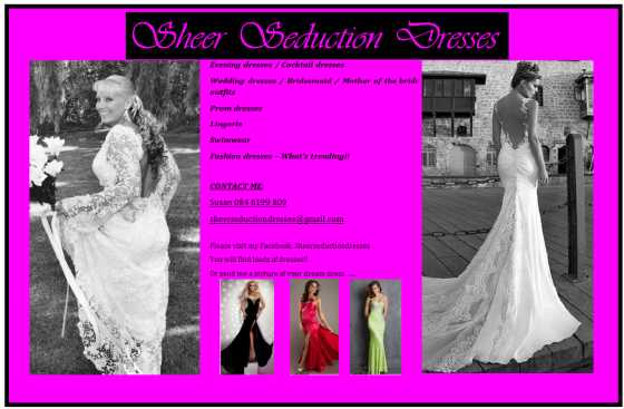 All sorts of dresses - Visit Sheer Seduction dresses Facebook page