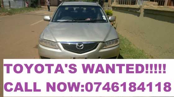 All Toyota039s wanted for Spot Cash or EFT