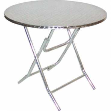 ALUMINIUM ROUND TABLE 60CM WITH FOLDING LEGS