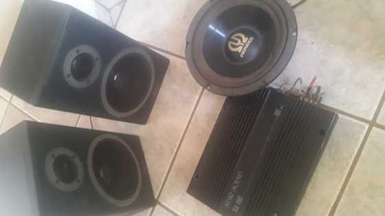 Amp, speakers and sub