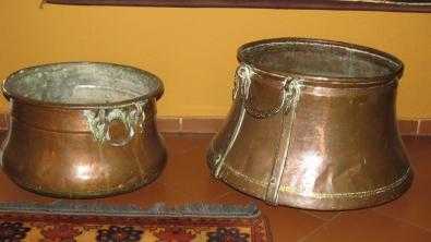 Antique copper containers