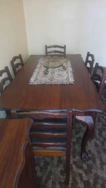 Antique Dining Room Table  six Chairs (Imbuia Ball amp Claw) For Sale