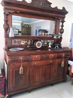 Antique European Mahogany Buffet.