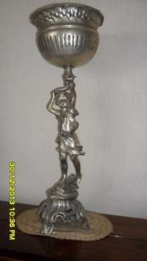 Antique Italian silverbronze statue