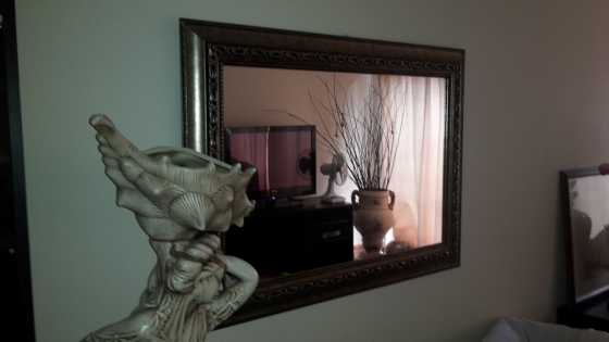 Antique mirror in beautiful gilt frame, very large mirror