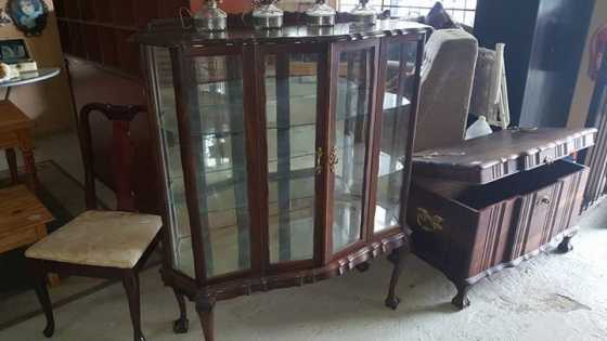 Antique wooden showcase